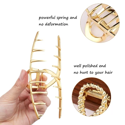 3 PCS Metal Large Claw Clips For Thick Heavy Hair, Strong Hold Big Non-Slip Hair Catch Barrette 7 3 PCS Metal Large Claw Clips For Thick Heavy Hair, Strong Hold Big Non-Slip Hair Catch Barrette - Image 5