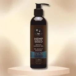 Earthly Body Hemp Seed Bath & Shower Gel - Moroccan Nights (8 Oz) - Moisturizing & Refreshing, Reduce Dryness & Dullness