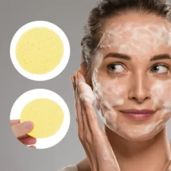 Unique Bargains Reusable Round Compressed Facial Sponge 5 Pcs