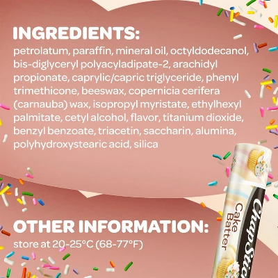 ChapStick Lip Moisturizer, Cake Batter, 12-Pack – Bulk Lip Balm, Irresistible & Sweet, 0.15 Oz Ea 3 ChapStick Lip Moisturizer, Cake Batter, 12-Pack – Bulk Lip Balm, Irresistible & Sweet, 0.15 Oz Ea