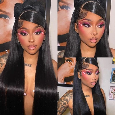 Jessie's Wig 20-38 Inch Straight Glueless Wig 13X4 Pre Cut Lace Natural Black 1 Pc/Pack 8 Jessie's Wig 20-38 Inch Straight Glueless Wig 13X4 Pre Cut Lace Natural Black 1 Pc/Pack - Image 6