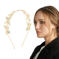 Unique Bargains Women's Grace Headbands Gold Tone 1Pc