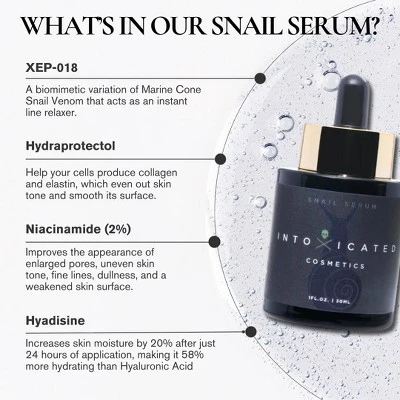 Intoxicated Cosmetics Snail Serum Anti-Aging & Hydrating 1oz | 30mL 3 Intoxicated Cosmetics Snail Serum Anti-Aging & Hydrating 1oz | 30mL