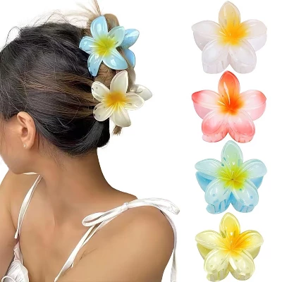 4 Pack Flower Hair Claw Clips Large Claw Clips For Thick Hair,Strong Hold Nonslip Hair Clips 6 4 Pack Flower Hair Claw Clips Large Claw Clips For Thick Hair,Strong Hold Nonslip Hair Clips - Image 4