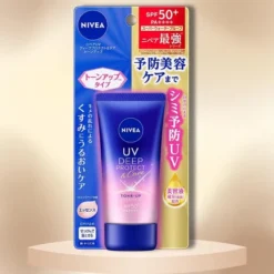 Nivea Japan UV Deep Protect & Care Tone Up Essence SPF 50+ PA++++ Clear Rose | Prevents Dark Spots And Freckles. - (1.76 Oz)