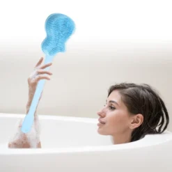 Unique Bargains Back Long Handle Silicone Bath Brush 2 Pcs