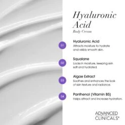 Advanced Clinicals Hyaluronic Acid Body Lotion, Hydrating Body Cream For Dry Skin, 16 Oz -The Body Shop GUEST 64bb2893 c946 409e 9aff 7b7761400569