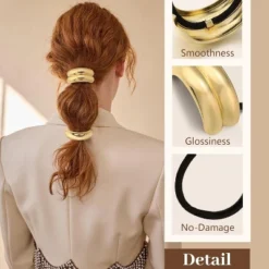 3PCS Gold Hair Ties, Metal Hair Ties For Thick Hair, Ponytail Cuffs 10 3PCS Gold Hair Ties, Metal Hair Ties For Thick Hair, Ponytail Cuffs -The Body Shop GUEST 86501666 85ea 4e7a 934e 61ed781990fb