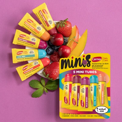 Carmex Daily Care Mini Moisturizing Lip Balm - Assorted Flavors - SPF 15 - 0.9oz/5ct 3 Carmex Daily Care Mini Moisturizing Lip Balm - Assorted Flavors - SPF 15 - 0.9oz/5ct