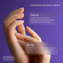 Advanced Clinicals Hyaluronic Acid Body Lotion, Hydrating Body Cream For Dry Skin, 16 Oz -The Body Shop GUEST 9a6a1e50 82cf 49ed 9229 ed52b1dcc928