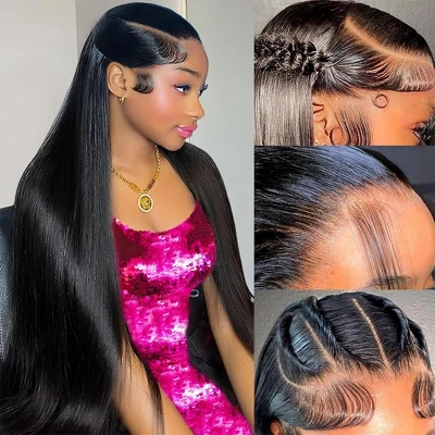 Jessie's Wig 20-38 Inch Straight Glueless Wig 13X4 Pre Cut Lace Natural Black 1 Pc/Pack 10 Jessie's Wig 20-38 Inch Straight Glueless Wig 13X4 Pre Cut Lace Natural Black 1 Pc/Pack - Image 8