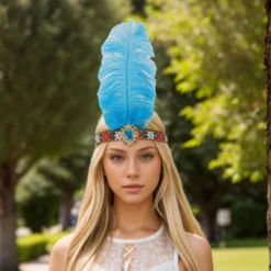 Unique Bargains Women's Tribal Style Feather Headband 1 Pc