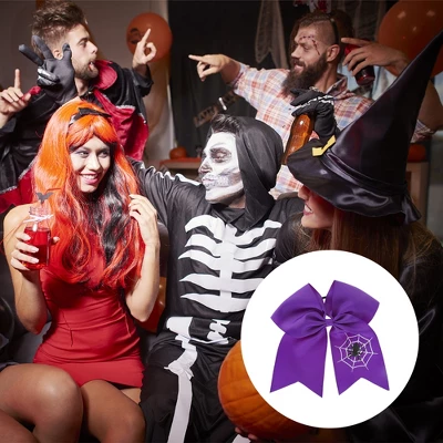Unique Bargains Women's Halloween Bow Hair Elastics Purple 1 Pc 4 Unique Bargains Women's Halloween Bow Hair Elastics Purple 1 Pc - Image 2